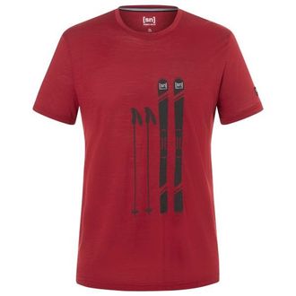 super.natural Skiing Gear Tee Merinoshirt f&uuml;r Herren | rot