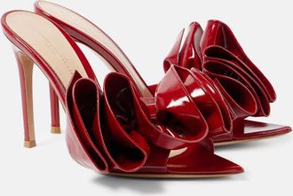 Gianvito Rossi Gabrielle 105 ruffled patent leather mules