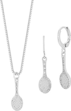 Sphera Milano Plated Cz Necklace/Earring Set