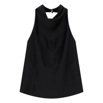 Imperial Sleeveless Tops, female, Black, Size: L Halter Draped Top