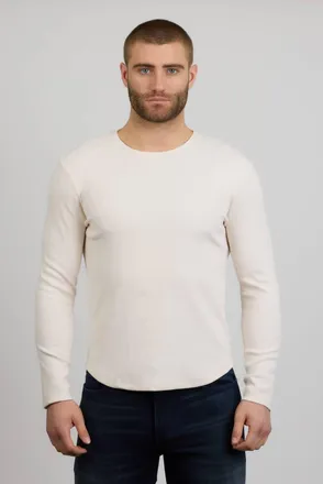 Monfrere Dann Ribbed Long Sleeve Shirt In Vintage Blanc