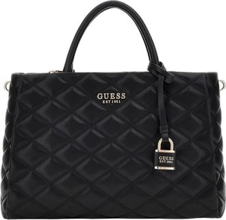 Guess Zwarte Gewatteerde Schoudertas - Dames - Handtassen - Zwart - ONE Size - Leer - Tassen