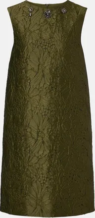 Max Mara Vestido corto de jacquard floral adornado