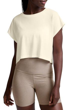Beyond Yoga Studio Knit Crop T-Shirt in Airy Yellow at Nordstrom, Size X-Large