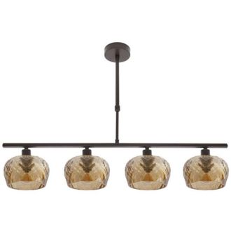 Fabrilamp Fabrilamp - Lampara Estela 4xe14 Marron Regx75x13 Cm C/tulipas Cristal Tallado Ambar