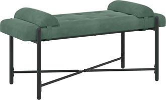 vidaXL Banco Con Botones Y Cojines Verde Mar 110 X 40 X 46 Cm Vidaxl