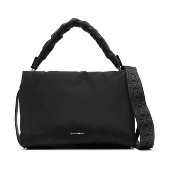 Coccinelle Zwarte Gestructureerde Design Schoudertas - Dames - Handtassen - Zwart - ONE Size - Tassen