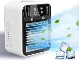 OEM Enfriador De Aire - Mini Enfriador De Aire Con Nebulizador - Ventilador De Mesa Usb Port&aacute;til Con Pantalla Digital - 16,4 X 11,8 X 21,4 Cm