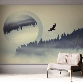 Tulup Carta Da Parati Autoadesiva - Impermeabile - Murale Da Parete - Decorazione Murale - Paesaggio Boschivo 312x219 Cm