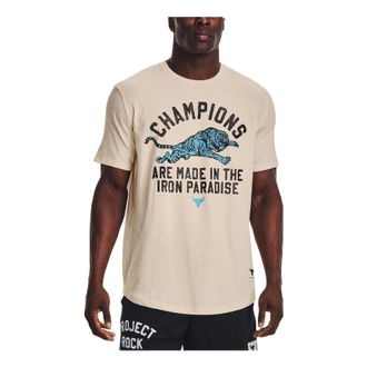 Under Armour Project Rock Champions Short Sleeve T-Shirt Beige 1376897-804