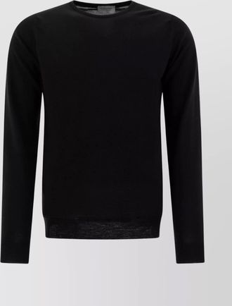 John Smedley round neck long sleeve plain knit sweater