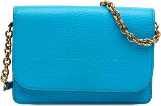 Burberry Pre-owned Burberry Pebbled Leather Embossed Logo Hampshire Wallet on Chain Ladies P243UGG95NVKY4VH