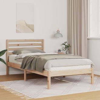 Berkfield Home with Headboard Brown 90 x 190 cm Solid pine wood