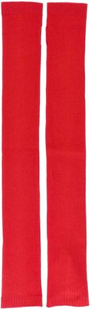 SA SU PHI Red Ribbed Cashmere-Blend Gloves