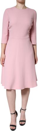 Dolce & Gabbana Pink A-line Viscose 3/4 Sleeves Womens Dress (Pre-Owned)