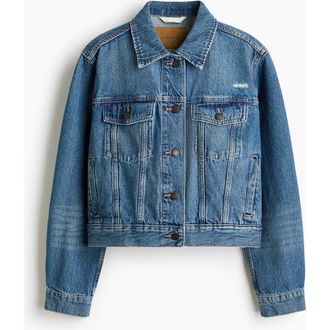 H&M Denim Jacket in Denim Blue at Nordstrom, Size Xx-Small