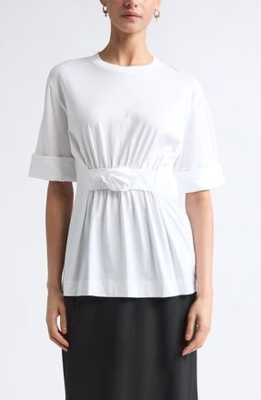 Simone Rocha Gathered Rose T-Shirt in White at Nordstrom, Size X-Large