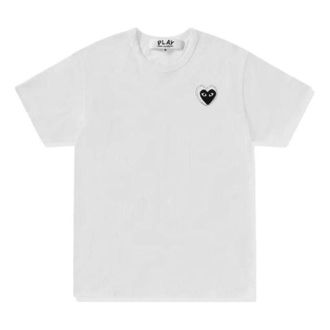 Comme Des Gar&ccedil;ons SS25 Metalstone Heart T-Shirt White Black AX-T802-051-1