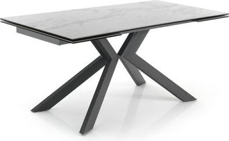 Oresteluchetta Oresteluchetta - Mesa extensible de cerámica de mármol blanco cm.H.76xP.90xL.160/200/240