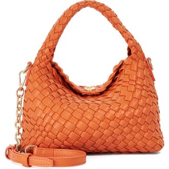 Dune London Dinkydeliberate Woven Top Handle Bag in Orange at Nordstrom