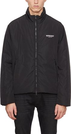 Represent Mens Owners Club Padded Jacket - Black Nylon - Size Large