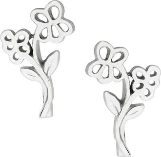 Sterling Forever Silver Birth Flower Stud Earrings