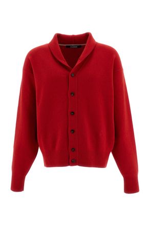 Jacquemus Red Le Pelota Wool Cashmere Cardigan