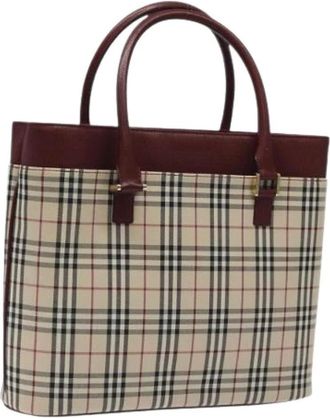 Burberry Pre-owned Handbags, female, Beige, Size: ONE SIZE Pre-owned Nova check tote