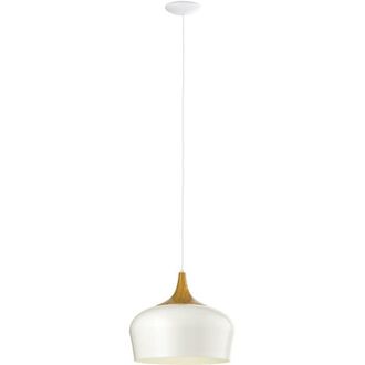 Eglo Eglo - Lampadario a Sospensione Minimal Obregon Acciaio Crema 1 Luce E27