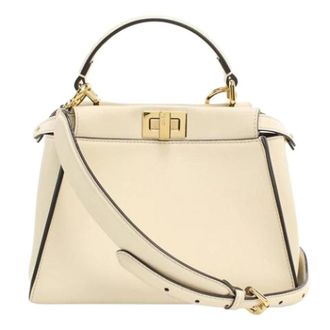 Fendi Pre-owned Vintage Handbag - Dames - Vintage Handtas - Beige - ONE Size - Leer - Vintage