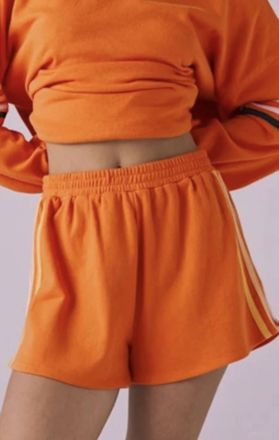 Chaser Neon Strappings Shorts In Coral Orange