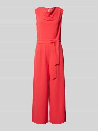 Comma Jumpsuit mit Wasserfall-Ausschnitt in Rot, Größe 40