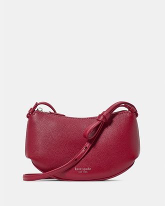 Kate Spade New York Womens Loop Crossbody Bag - Dark Red Leather - One Size