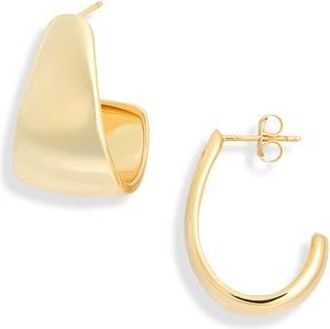 Nordstrom Rack Demi Fine Tapered Hoop Earrings in Gold at Nordstrom Rack