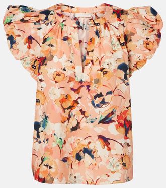 Ulla Johnson Top de algod&oacute;n floral