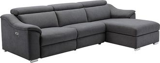 Vente-Unique Sof&aacute; rinconera relax de tela antracita PEDRERA - &Aacute;ngulo derecho