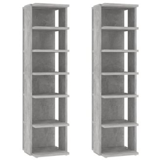 vidaXL Vidaxl - Muebles Zapateros 2 Uds Color Gris Hormig&oacute;n 27,5x27x102 Cm