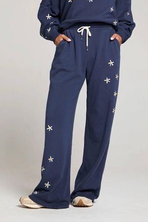 Chaser Embroidery Daisy Pant In Blue
