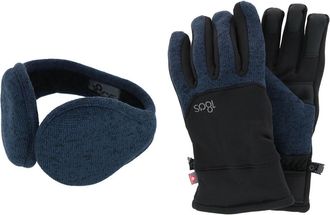 180s Mens All Finger Touchscreen Winter Gloves and Ear Warmer Set