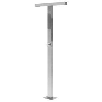 Beliani Columna De Ducha Doble Para Jard&iacute;n Moderno Pvc Exterior Plateado Urzulai