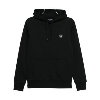 Fred Perry Hoodies & sweatvesten, Heren, Zwart, XL, Katoen, Bold Branding Hooded Sweatshirt