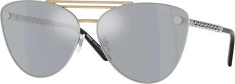 Versace Womens 64 mm Silver Gold Sunglasses