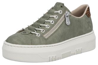 Rieker Plateausneaker RIEKER, Damen, Gr. 36, gr&uuml;n (schilfgr&uuml;n), Lederimitat, Schuhe Plateausneaker