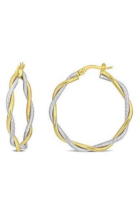 Delmar Two-Tone Twisted Hoop Earrings in Multi-Color at Nordstrom Rack
