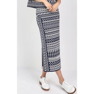 Temperley London Tlalli Knit Skirt in Navy & Silver at Nordstrom, Size Medium