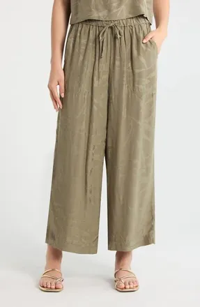 Splendid Angie Jacquard Palazzo Ankle Pants in Soft Green at Nordstrom, Size X-Small