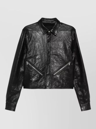 Rick Owens alice tour shirt jacket straight collar zip pockets