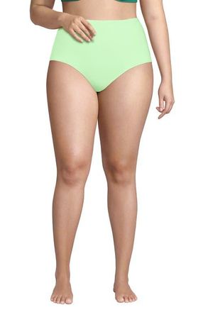 Lands End Sculpting Suit Chlorine Resistant Targeted Control Retro High Waisted Bikini Swim Bottoms in Icy Mint Green at Nordstrom, Size 18W