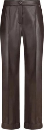Liu Jo Chocolade gecoate broek Stijlvol model - Dames - Wijde Broeken - Bruin - XL - Broeken
