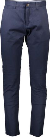 GANT Elegante Slim Fit Katoenen Broek - Heren - Straight fit broeken - Blauw - W38 L34 - Katoen - Broeken